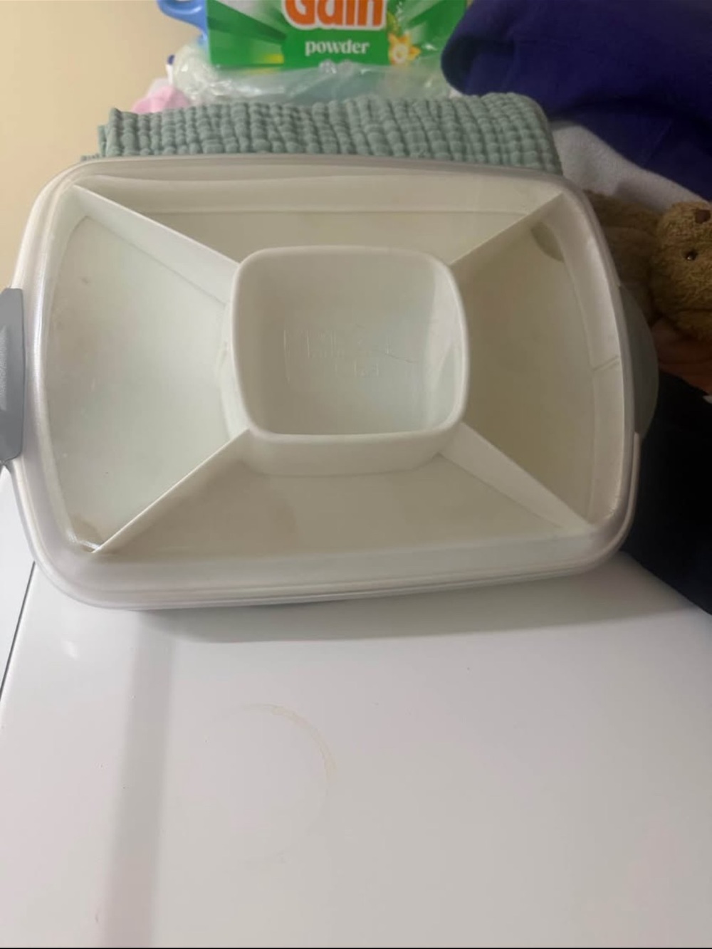 White Plastic Divided Serving Tray - Multipurpose Kitchen Platter